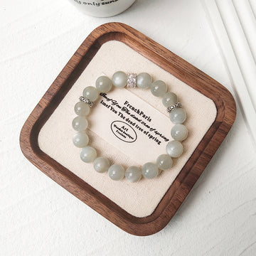 White Moonstone “Lunar Glow” Bracelet | Handmade · 10mm Beads