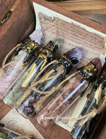 Crystal Intention Jars Collection | Love Healing, Emotional Renewal, Purification & Clarity Bottles