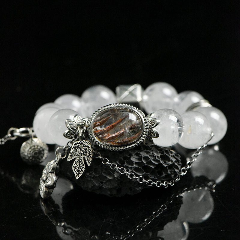 White & Garden Phantom Quartz “Magic Box Seasons” Bracelet