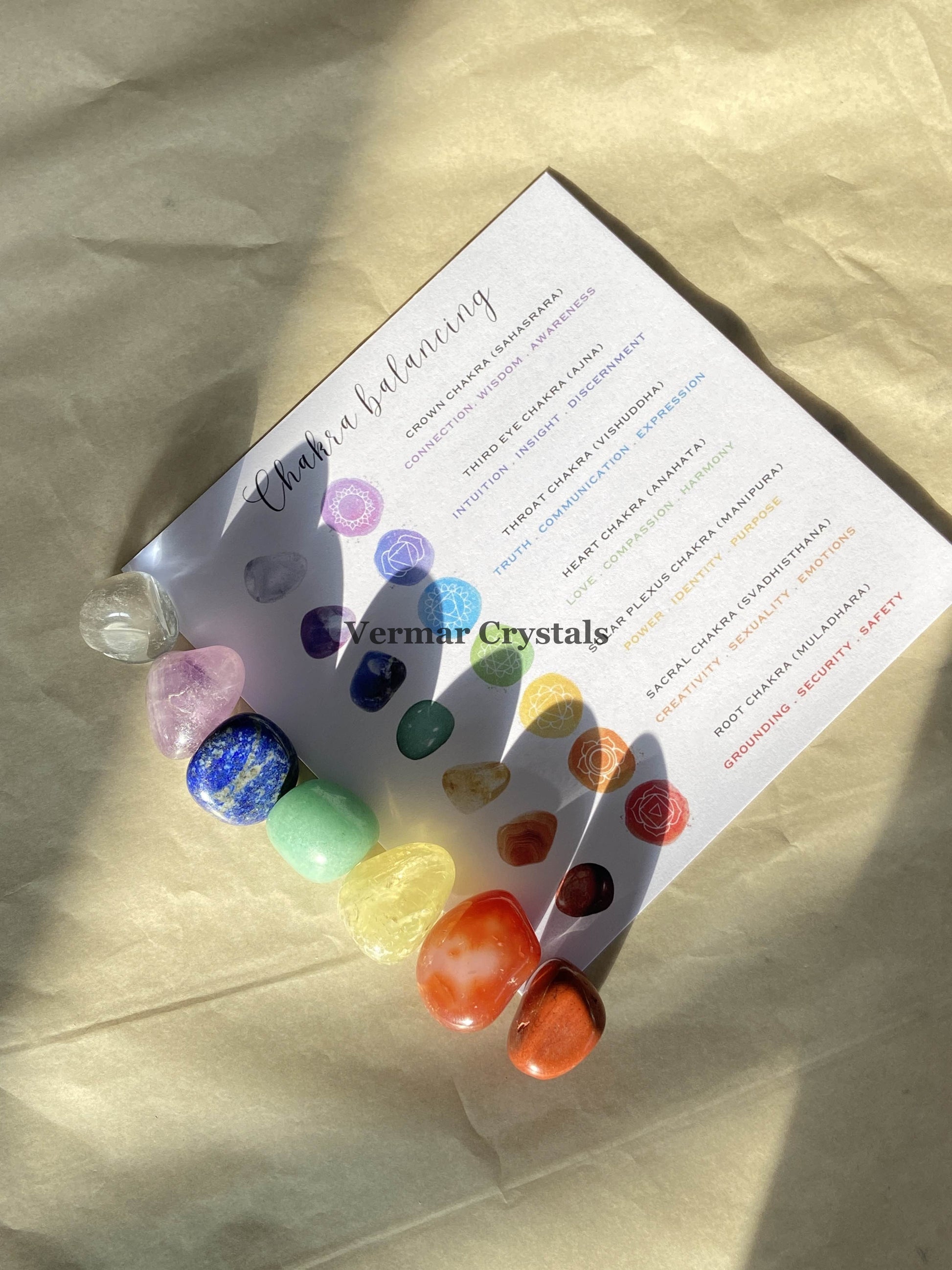 Chakra Stone set with card