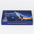 Mystery Box packaging featuring a whale illustration for natural raw crystal gift set on white background