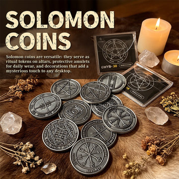 Solomon Planetary Pentacle Coin | Venus & Mercury Sigil | Solomonic Seal Talisman | Occult Collectible | Ritual Altar Decor