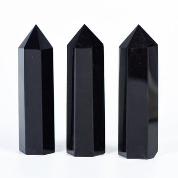 Natural Black Obsidian Tower · Protection, Grounding & Shadow Release (8–9 cm)